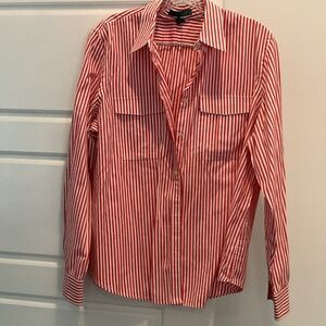 Lauren Ralph Lauren Red and White Striped Men's Shirt